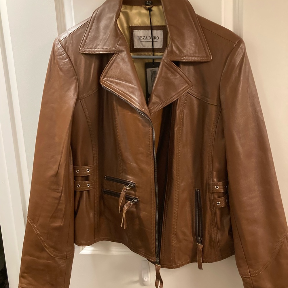 Argentinian brown leather jacket NWT size Medium